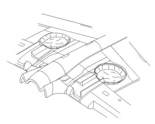 P-40E/K/M/N Warhawk Undercarriage bays with canvas covers for H CMK ...